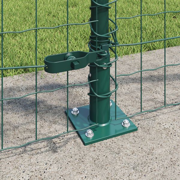 vidaXL Fence with Post Green 0.8 x 10 m Steel and PVC