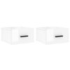 vidaXL Wall-mounted Bedside Cabinets 2 pcs High Gloss White 35x35x20 cm