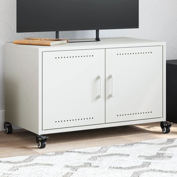 vidaXL TV Cabinet White 68x39x43.5 cm Steel