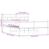 vidaXL Bed Frame without Mattress Smoked Oak 150x200 cm King Size Engineered Wood