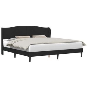 vidaXL Bed Frame with Headboard Black 180 x 200 cm Velvet