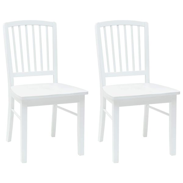 vidaXL Dining Chairs 2 pcs White 50 x 52.5 x 91 cm Solid Rubber Wood