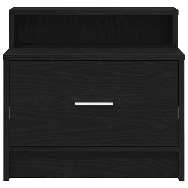 vidaXL Bedside Cabinets with Drawer 2 pcs Black Oak 51x31x47 cm