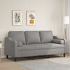 vidaXL 3-Seater Sofa with Pillows&Cushions Light Grey 180 cm Fabric