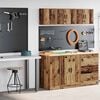 vidaXL Garage Cabinets 2 pcs Old Wood Engineered Wood