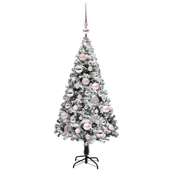vidaXL Artificial Christmas Tree with 150 LEDs with Stand White 120 cm