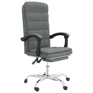 vidaXL Reclining Office Chair Dark Grey Fabric