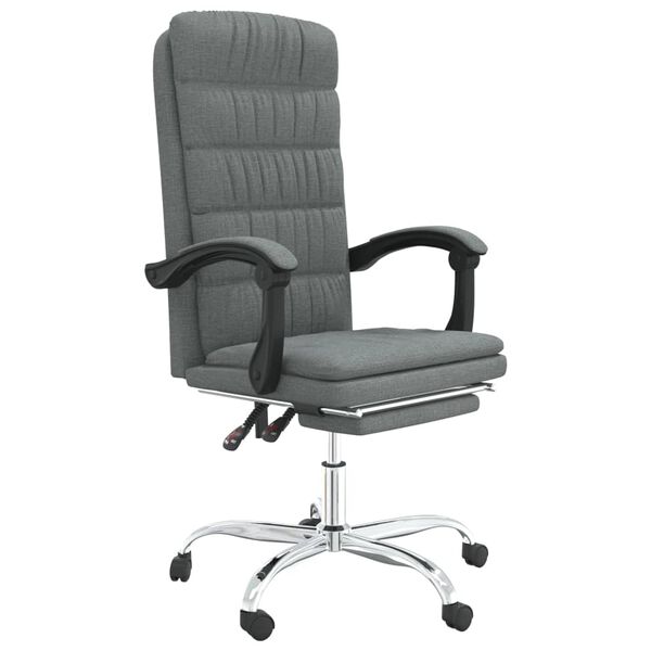 vidaXL Reclining Office Chair Dark Grey Fabric