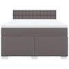 vidaXL Box Spring Bed with Mattress Grey 140x190 cm Faux Leather