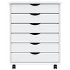 vidaXL Rolling Cabinet with Drawers MOSS White Solid Wood Pine