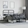 vidaXL Metal Bed Frame without Mattress with Footboard Black 120x200cm