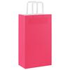 vidaXL Paper Bags 250 pcs with Handles Pink 21x11x36 cm