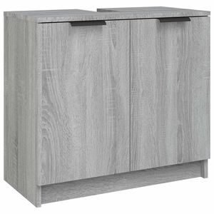vidaXL Bathroom Cabinet Grey Sonoma 64.5x33.5x59 cm Engineered Wood