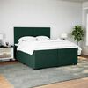 vidaXL Box Spring Bed with Mattress Dark Green 200x200 cm Velvet