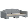 vidaXL Daybed with Trundle without Mattress Light Grey 90x190 cm Single