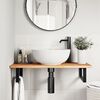 vidaXL Basin Shelf Wall Mounted Steel and Solid Wood Acacia