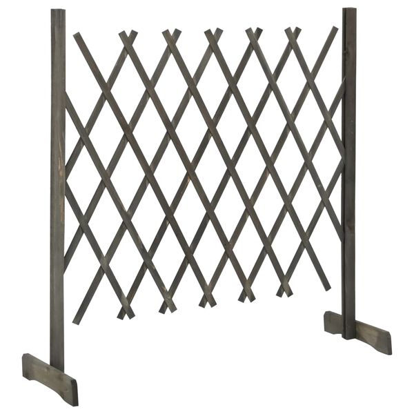vidaXL Garden Trellis Fence Grey 120x90 cm Solid Firwood