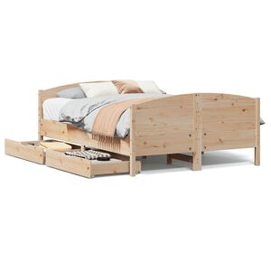 vidaXL Bed Frame without Mattress 140x200 cm Solid Wood Pine
