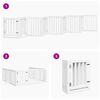 vidaXL Dog Gate with Door Foldable 9 Panels White 450 cm Poplar Wood