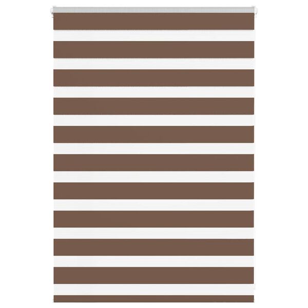 vidaXL Zebra Blind Brown 105x100 cm Fabric Width 100.9 cm Polyester