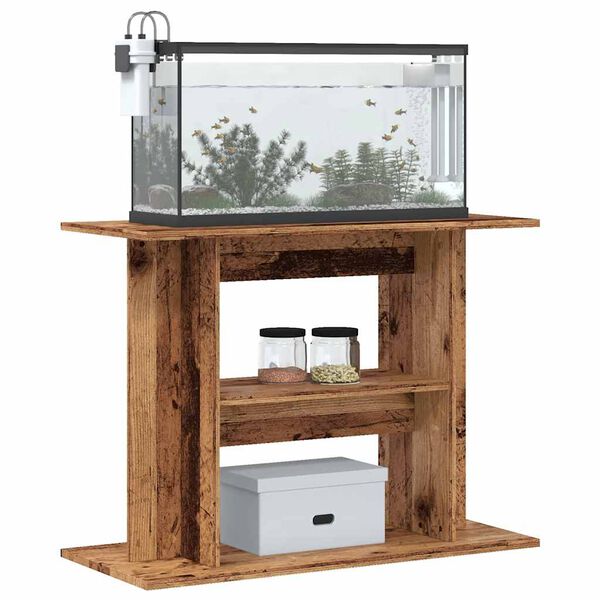 vidaXL Aquarium Stand Old Wood 80x35x60 cm Engineered Wood