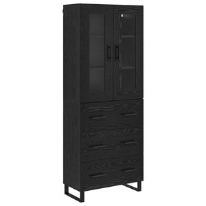 vidaXL Highboard 2 pcs Black Oak 69.5 x 34 x 180 cm Engineered Wood