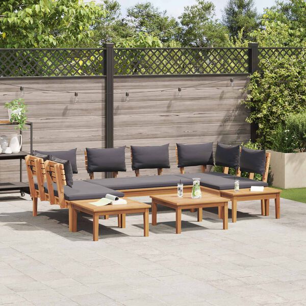 vidaXL Garden Sofa Set 4 pcs Brown and Grey