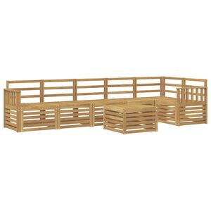 vidaXL Outdoor Sofa Set 7 pcs White Solid Acacia Wood