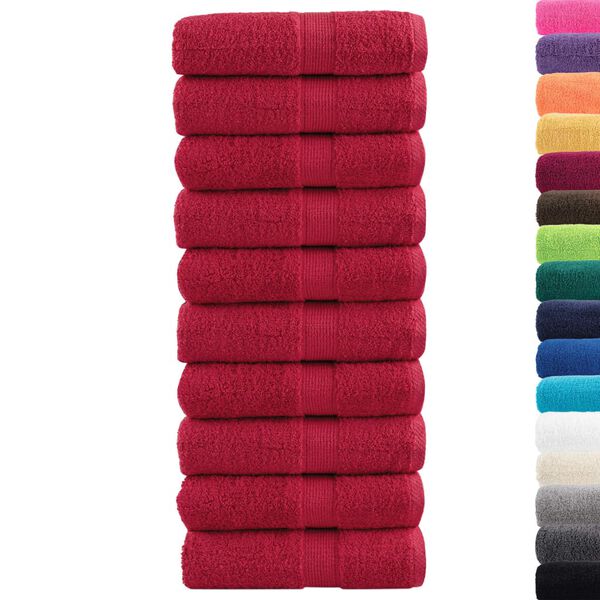 vidaXL Premium Wash Towels SOLUND 10 pcs Red 30x30 cm 600 gsm