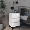 vidaXL Bed Cabinet with Metal Legs White 40x35x69 cm