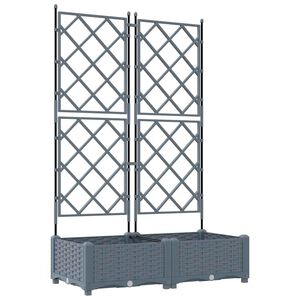 vidaXL Garden Planter 2 pcs LiGht Grey 80 x 40 x 125.5 cm PP