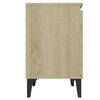vidaXL Bed Cabinet with Metal Legs Sonoma Oak 40x30x50 cm