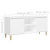 vidaXL TV Cabinet with Solid Wood Legs White 103.5x35x50 cm