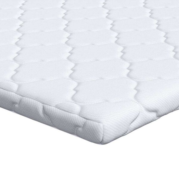 vidaXL Coconut Topper White 200 x 200 x 5 cm Jaquard Fabric