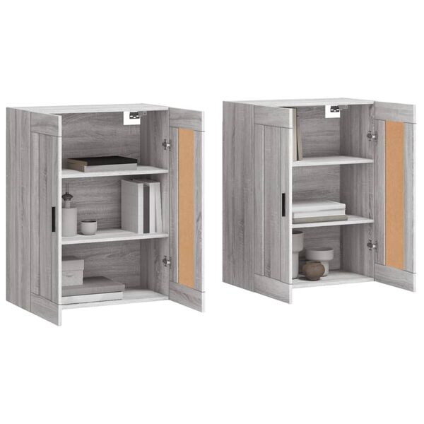 vidaXL Wall Mounted Cabinets 2 pcs Grey Sonoma Engineered Wood