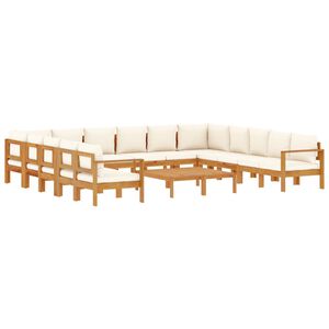 vidaXL 10 Piece Garden Sofa Set with Cushions Solid Wood Acacia