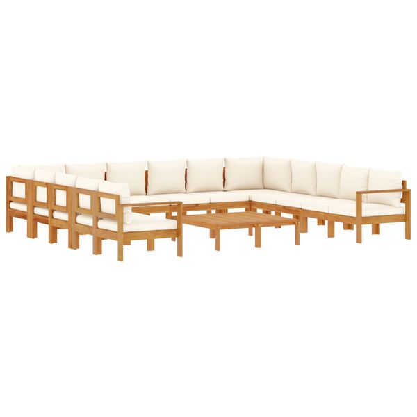 vidaXL 10 Piece Garden Sofa Set with Cushions Solid Wood Acacia