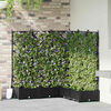 vidaXL Garden Planter 5 pcs Black 120 x 120 x 125.5 cm Steel
