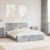 vidaXL Bed Frame Concrete Grey 160 x 200 cm Engineered Wood