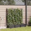 vidaXL Garden Planter 3 pcs Black Steel