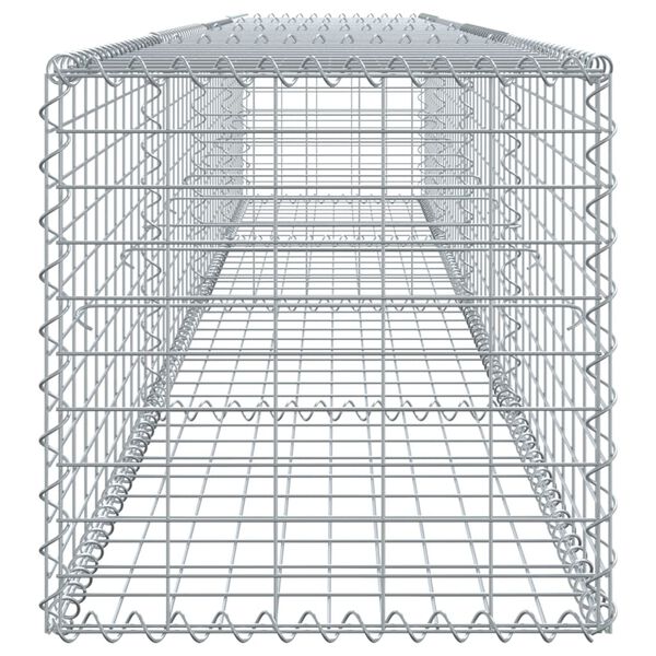 vidaXL Gabion Basket with Cover 400x50x50 cm Galvanised Iron