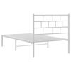 vidaXL Metal Bed Frame without Mattress with Headboard White 107x203cm