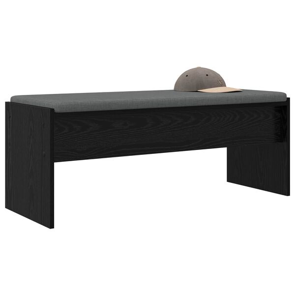 vidaXL Hall Bench with Cushion Black Oak 103 x 38 x 40 cm