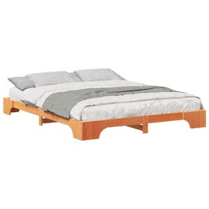 vidaXL Bed Frame Brown 160 x 210 cm Solid Pine Wood