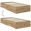 vidaXL Bed Frame with Drawer Artisan Oak 90 x 200 cm Engineered Wood