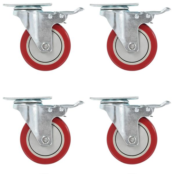 vidaXL Swivel Casters with Double Brakes 4 pcs 100 mm