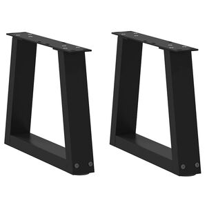vidaXL Coffee Table Legs V-Shape 2 pcs Black 30x(30-31.3) cm Steel