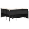 vidaXL Garden Sofa with Table and Cushions L-shaped Black Poly Rattan