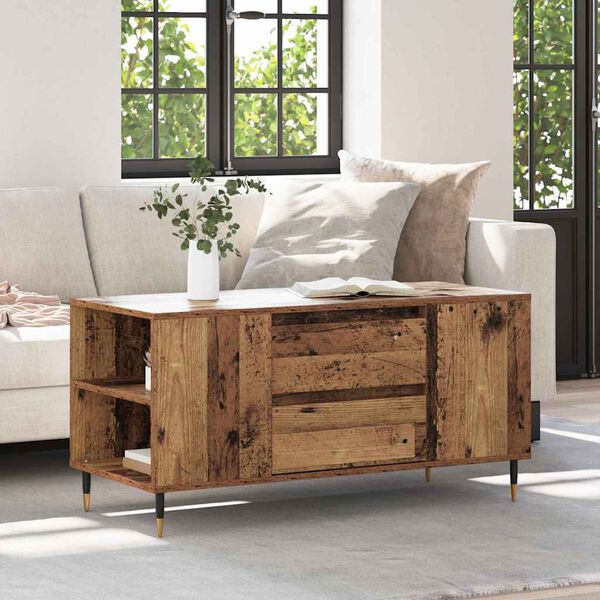 vidaXL Coffee Table Old Wood 102 x 44.5 x 50 cm Engineered Wood