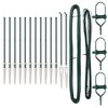 vidaXL Ground Spike Fence Post 13 pcs Green Powder-Coated Steel